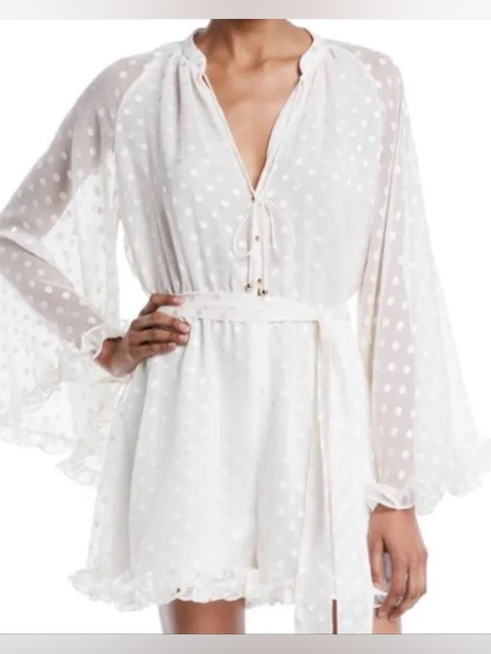 Zimmerman Elegant Cream Polka Dot romper